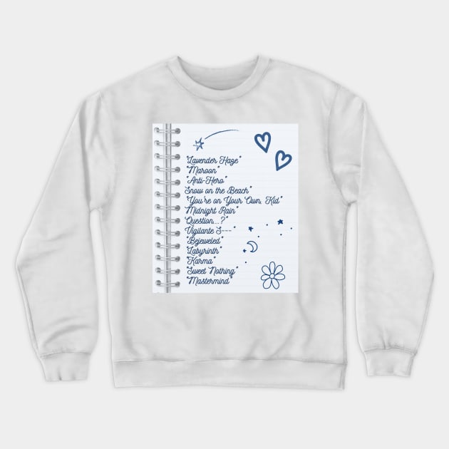 Midnights By TS Notebook Print Crewneck Sweatshirt by madiwestdal